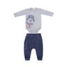 Conjunto Bebê Menino Inverno calça na cor marinho e body na cor mescla