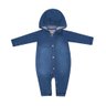 Macacão Bebê Jeans com capuz