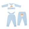 Conjunto Bebê Menino c/ Body calça azul bebê e body azul bebê com off