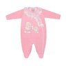 Macacão Bebê Menina plush na cor rosê