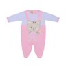 Macacão Bebê Menina na cor rosa e branco