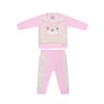 Conjunto Infantil Menina Plush Baby blusa e calça na cor rosa com off