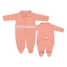 Macacão Bebê Menina na cor salmão