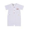 Macacão Curto Bebê Menino Batizado na cor branco