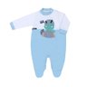 Macacão Bebê Menino na cor azul e branco