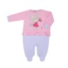 Macacão Bebê Menina na cor branco com rosa