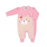 Macacão Bebê Menina na rosê com bege