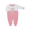 Macacão Bebê Menina na cor rosê e creme