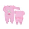 Macacão Bebê Menina Charme na cor rosa