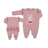 Macacão Bebê Menina Charme na cor rose