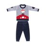 Conjunto Infantil de Plush Calça na cor marinho e Blusa na cor mescla e vermelho