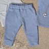 Conjunto Infantil Menino com colete e calça na cor azul jeans e camiseta na malha mescla