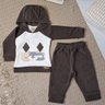 Conjunto Infantil Inverno na cor marrom com off