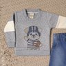 Conjunto Infantil Inverno calça jeans e blusa na cor mescla