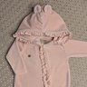 Macacão Bebê Menina c/ Capuz na cor salmão