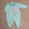 Macacão Bebê Menina na cor verde bebê