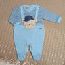 Macacão Bebê Menino Jardineira na cor azul
