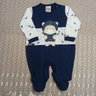 Macacão Bebê Menino na cor marinho e creme