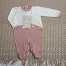 Macacão Bebê Menina na cor rose e creme