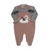 Macacão Jardineira Bebê Menino Dog na cor caqui