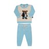Conjunto Infantil em plush na cor azul bebe
