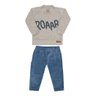 Conjunto Infantil Menino Calça com bolso lateral e blusa em plush com estampa