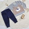 Conjunto Infantil Inverno Menino Dog calça marinho e blusa mescla