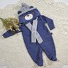 Macacão com Cachecol Bebê Menino Inverno