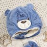 Touca e Luva Bebê Menino Inverno na cor Azul escuro