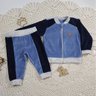 Conjunto Infantil Menino calça em plush blusa com abertura frontal em ziper