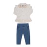 6609 conjunto jeans infantil menina blush