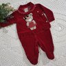 Macacão Bebê menina com pala ursinhas na cor vermelha
