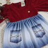 Vestido Infantil Menina na cor vermelha