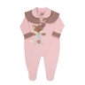 Macacão Bebê Menina em plush na cor rosa
