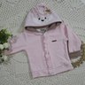 Conjunto Inverno  Infantil Menina blusa com capuz e calça na cor rosa