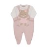 Macacão Jardineira Bebê Menina na cor Rosa Pó