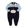 Macacão jardineira Bebê Menino em plush na cor marinho
