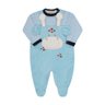 Macacão jardineira Bebê Menino em plush na cor azul
