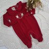 Macacão Bebê Menina com Babados na cor vermelha