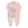 Macacão Bebê Menina com estampa exclusiva na cor rosa