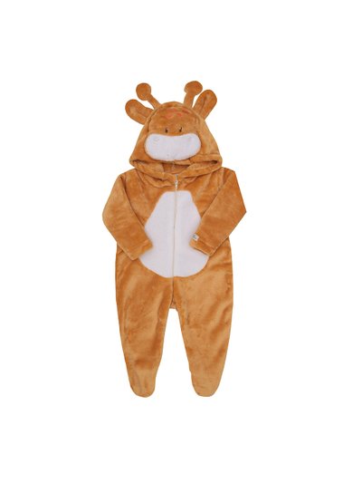 Macacão Fleece Girafinha na cor Mostarda