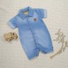 Macacão curto jeans bebe menino na cor jeans