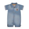 Macacão curto jeans bebe menino na cor jeans