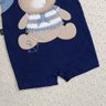 Macacao curto jardineira bebe menino na cor marinho