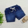 Conjunto infantil jeans menino camisa em malha na cor azul jeans shorts jeans