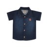 Camisa jeans infantil menino na cor jeans