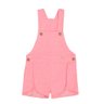 Jardineira infantil menina com botões dourados abertura nas alças em moletinho na cor rosa