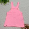 Vestido jardineira infantil menina em moletinho na cor rosa