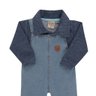 6893 jardineira jeans infantil com camisa plush canelado 2