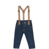 6899 conjunto jeans menino camisa xadrez calca jeans suspensorio 6